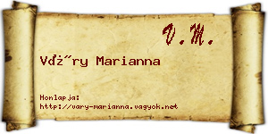 Váry Marianna névjegykártya