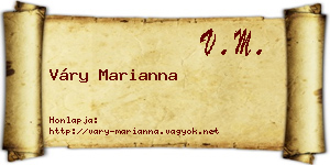 Váry Marianna névjegykártya